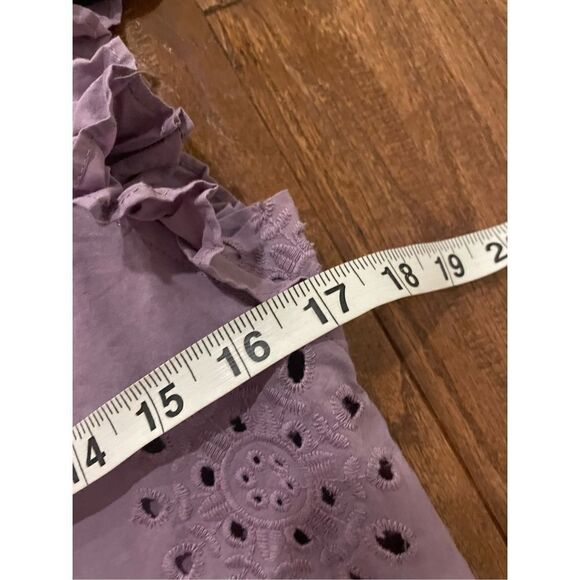 1. State purple eyelet ruffle sleeveless top size xs - Picture 9 of 9